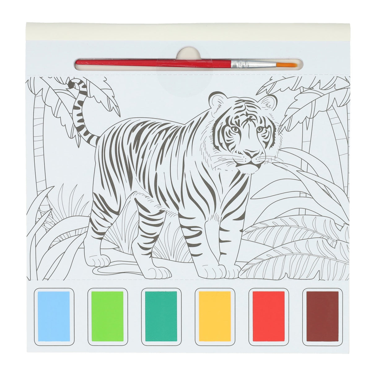 Vyhrává Holandsko akvarelové omalovánky pro dospělé - divoká zvířata - včetně štětce a 6 barev akvarelu