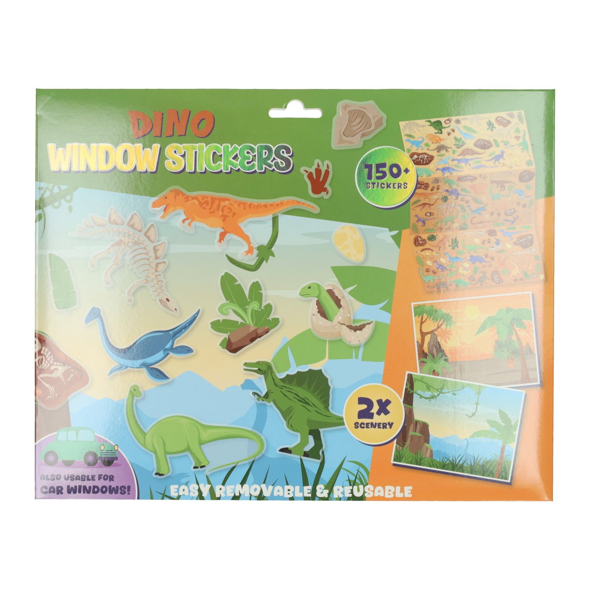 Wins holland herbruikbare dino raamstickers, 150st.