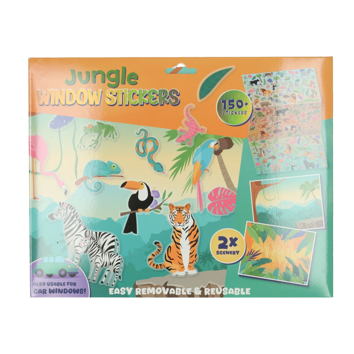 Wins holland herbruikbare jungledieren raamstickers, 150st.