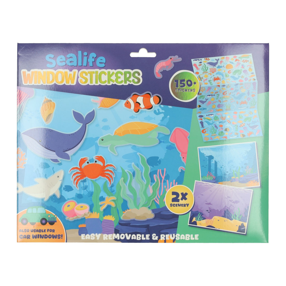 Wins holland herbruikbare zeedieren raamstickers, 150st.