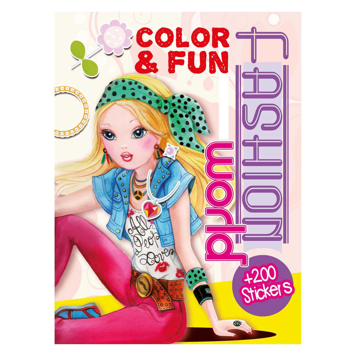 Book specials Netherlands BV color fun girls coloring book with 200 stickers