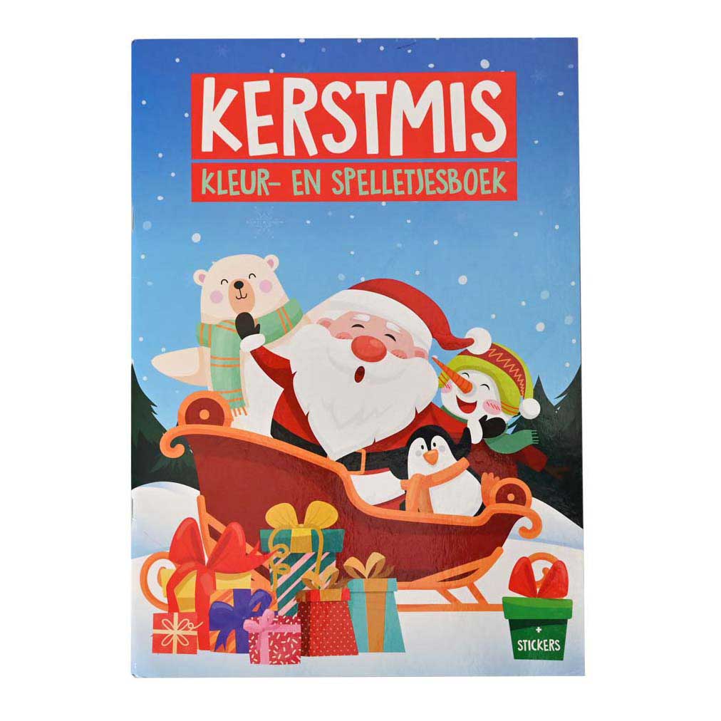 Wins holland kleur- en spelletjesboek a4 kerstmis
