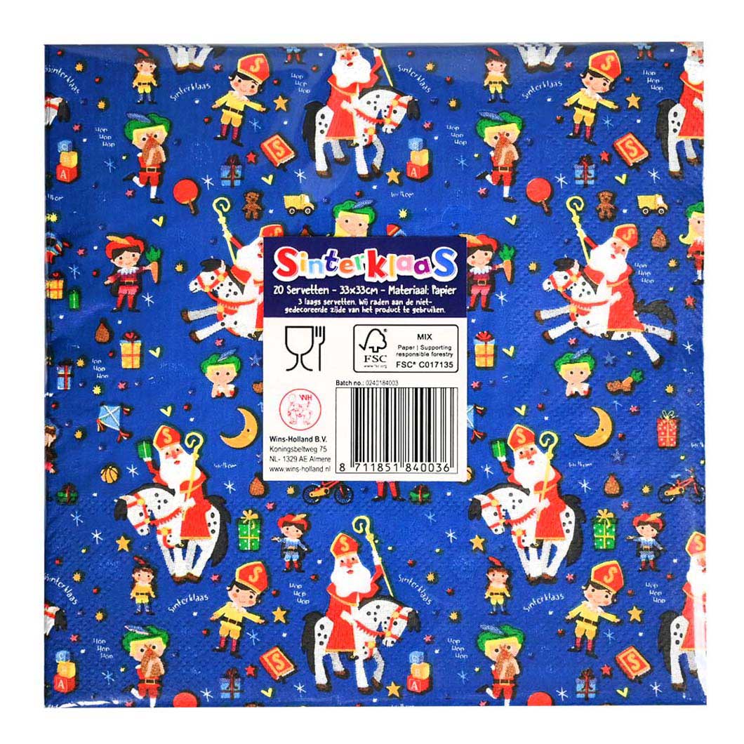 Wins holland servetten sinterklaasfeest - 20st.