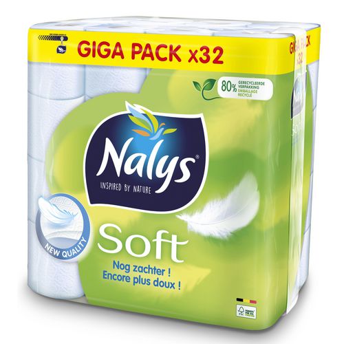 Toiletpapier nalys soft pak 32 rollen wit