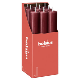 Bolsius rustiek tafelkaars xl velvet red | 9 stuks