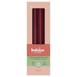 Bolsius Gothic candles 245 24 box 4 metallic red