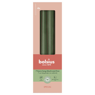Bolsius Gothic candles 245 24 box 4 metallic green
