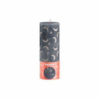 Bolsius Stub Candle Rustic 19 x 6,8 cm ardesia blu con stampa