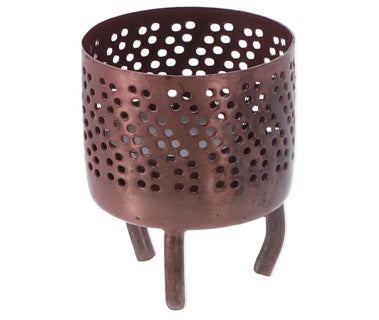 No brand tealight holder luca s copper metal 6x6x8cm