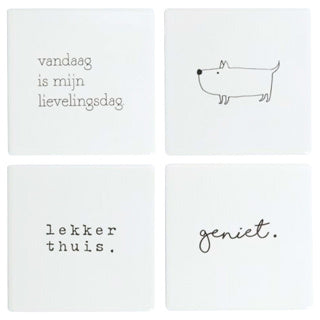 No brand coasters wall tiles 10 x 10 cm set of 4