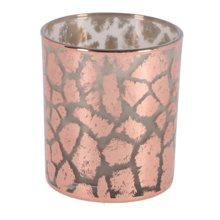 No brand ptmd windlicht desiree giraffeprint roze 10 cm | 6 stuks