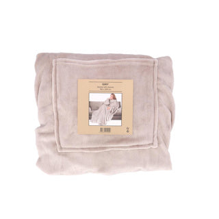 No brand plaid with sleeves 150x200 pumice stone