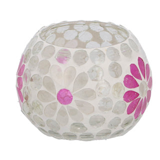 No brand lantern holly m white pink ball glass 9x8x8cm