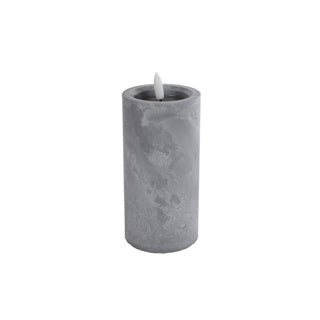 No fire candle ivar large concrete color plastic 7.5x 7.5x15 cm | 4 pieces