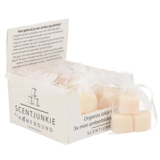 Amber Block pure 4,5 cm Organza Sak mat 3 Stécker | 12 Stéck