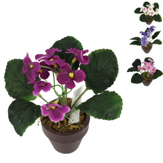 No brand planta artificial en maceta capa violeta 16 cm 4 surtidos | 12 piezas