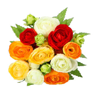 Mica decorations art bouquet ranunculus orange | 2 pcs