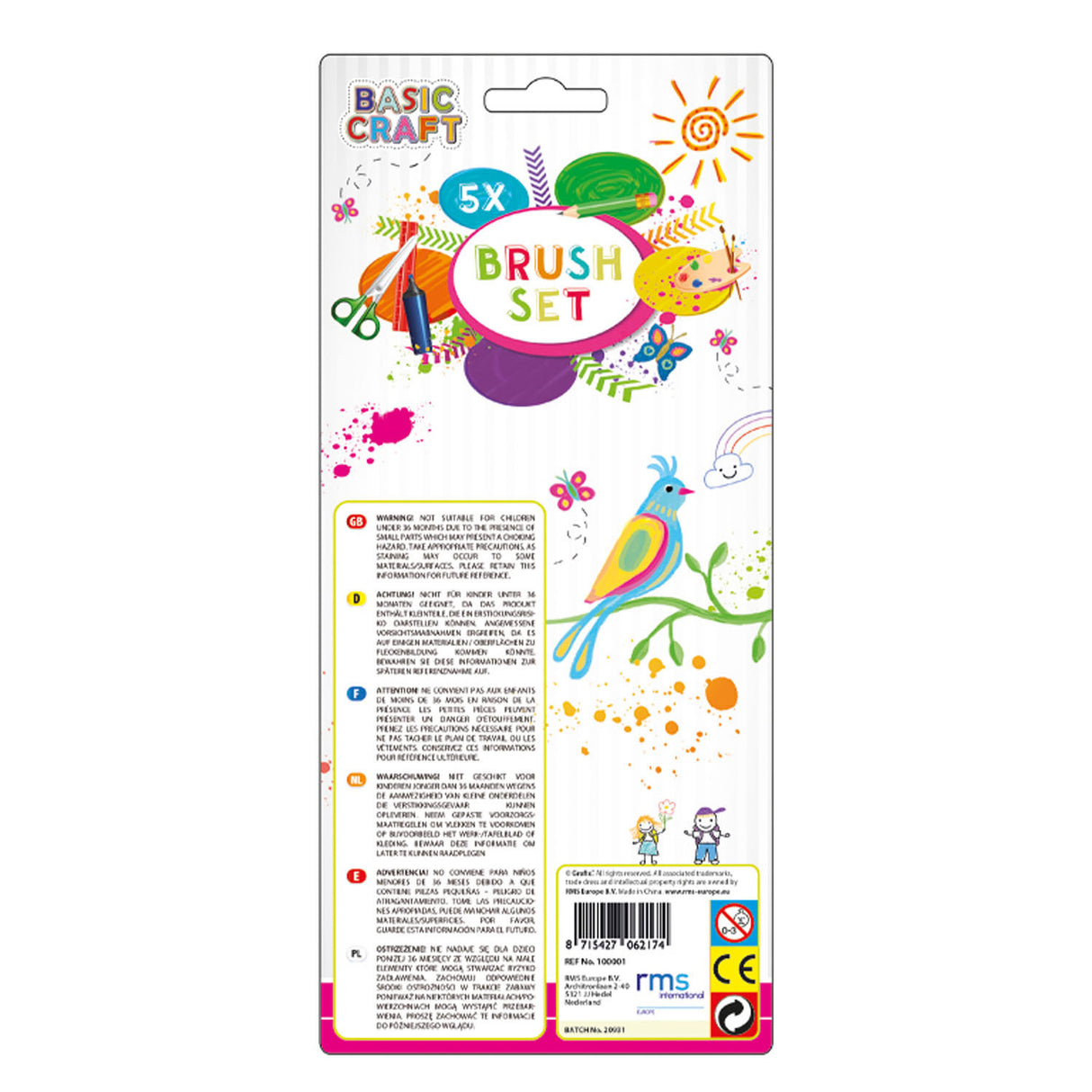 Creative craft group brush set, 5 pcs.