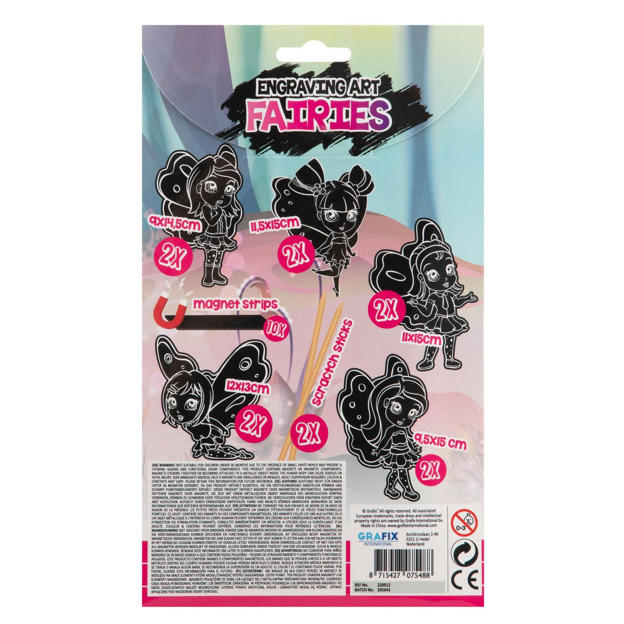Creative craft group scratch set magnets fairies, 10 pcs.