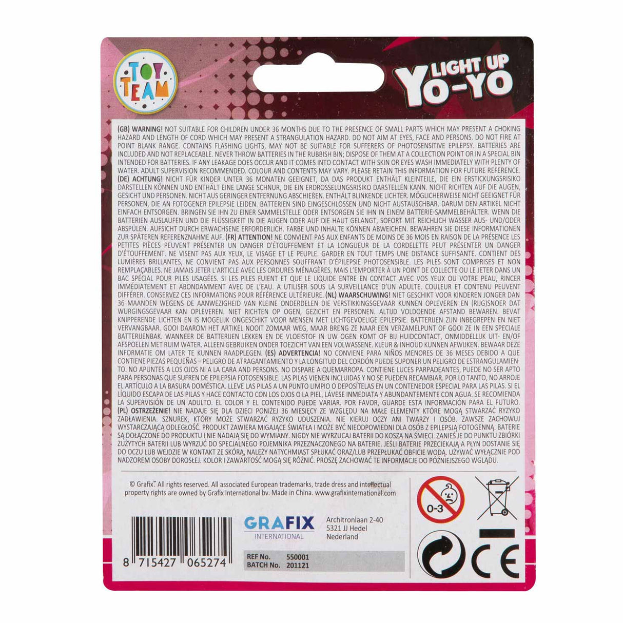 Yo-yo creativo de grupo artesanal con luz - rosa