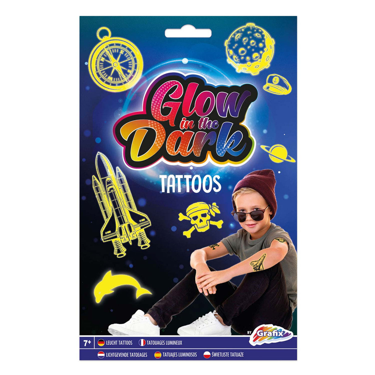 Creative Craft Group Glow in the Dark Tattoos - Blue