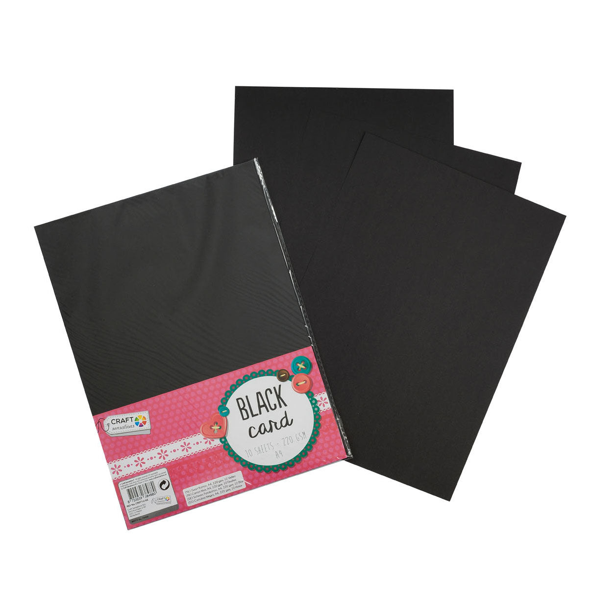 Creative Craft Group Hobby Cardstock Black A4, 10 Sheets
