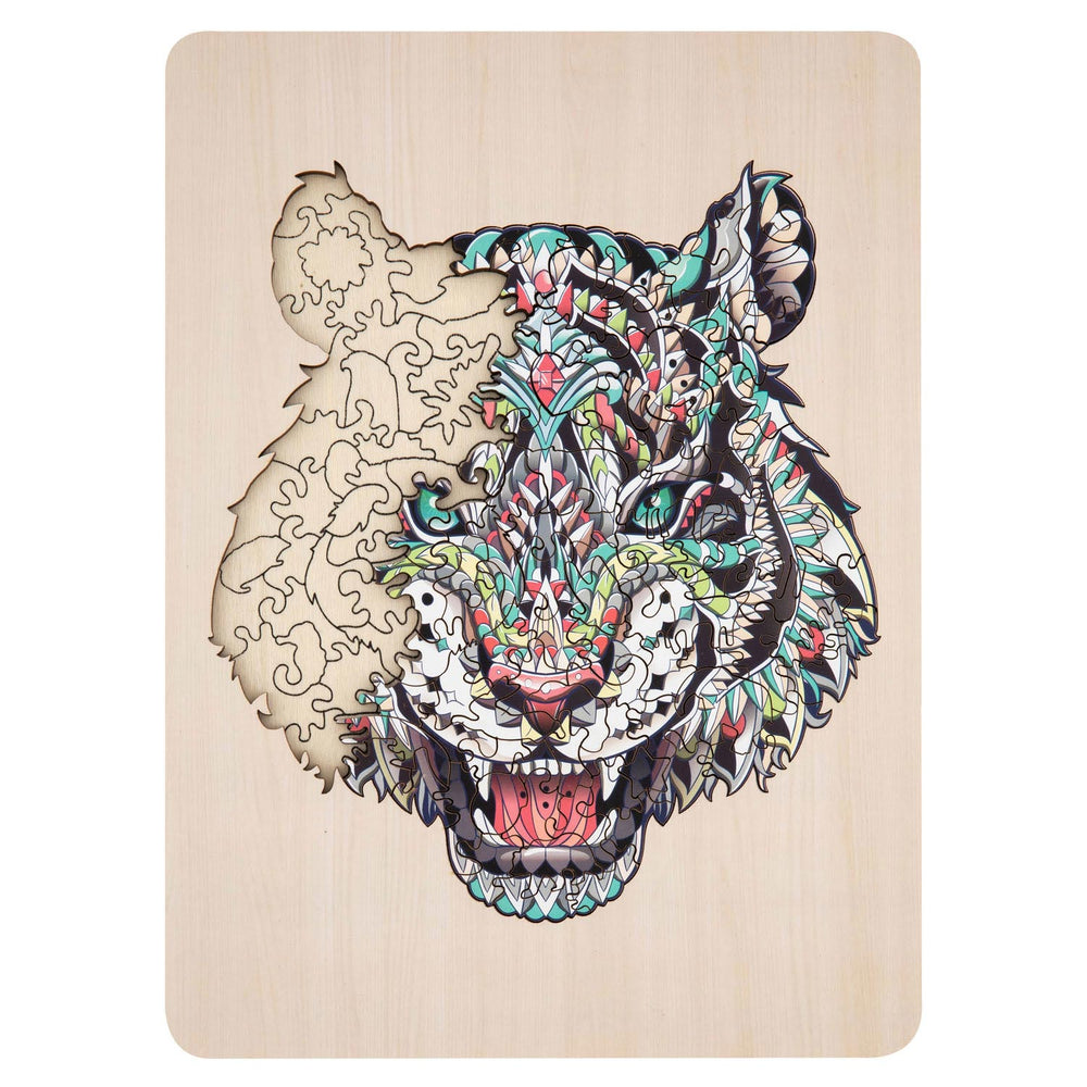 Creative craft group unique wooden puzzle tiger, 130 pcs.