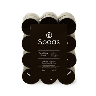 Spaas scented tea lights block pack x24 4.5 hours - twinkling touch