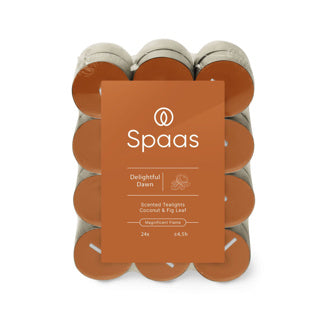 Spaas scented tea lights block pack x24 4.5 hours - delightful dawn