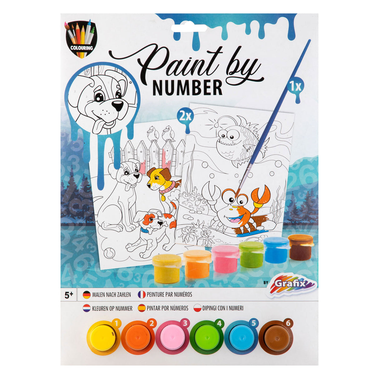 Grafix paint by numbers - animals