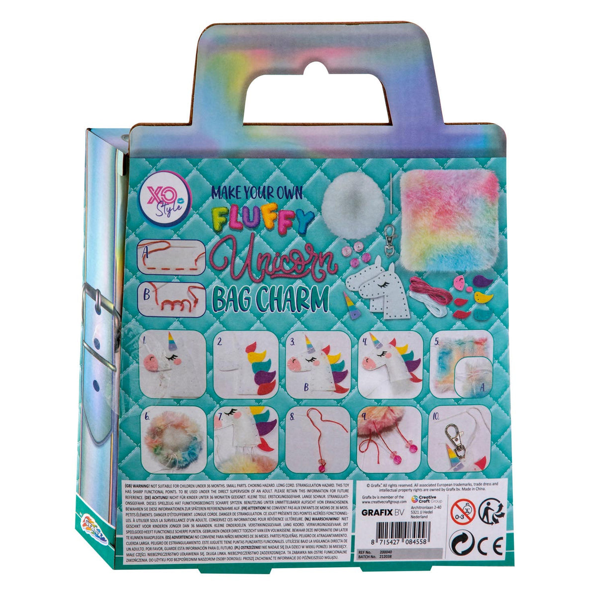 Grafix make your own fluffy pendant - unicorn