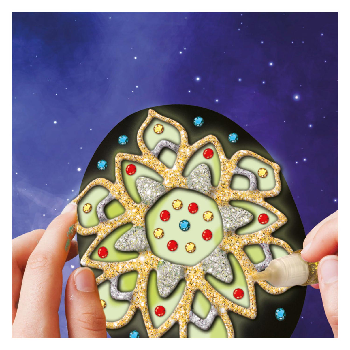 Grafix Stones pintando brilho no escuro