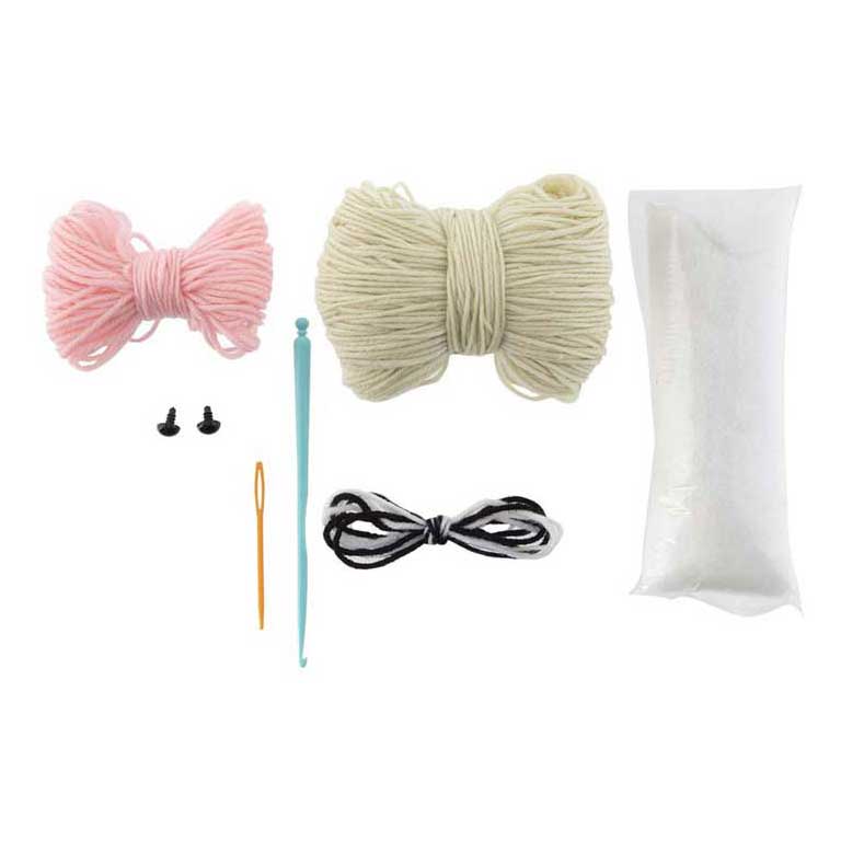 Kit de crochet para grupo de manualidades creativas conejito - incl. aguja e hilo