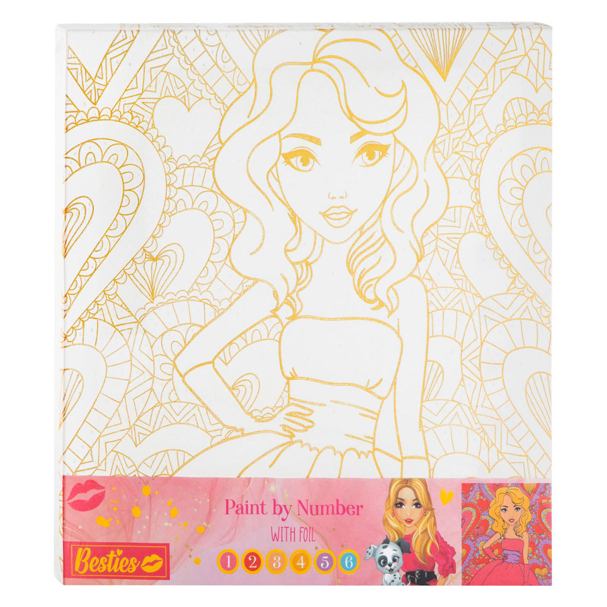 Besties canvas paint by numbers, 30x30cm