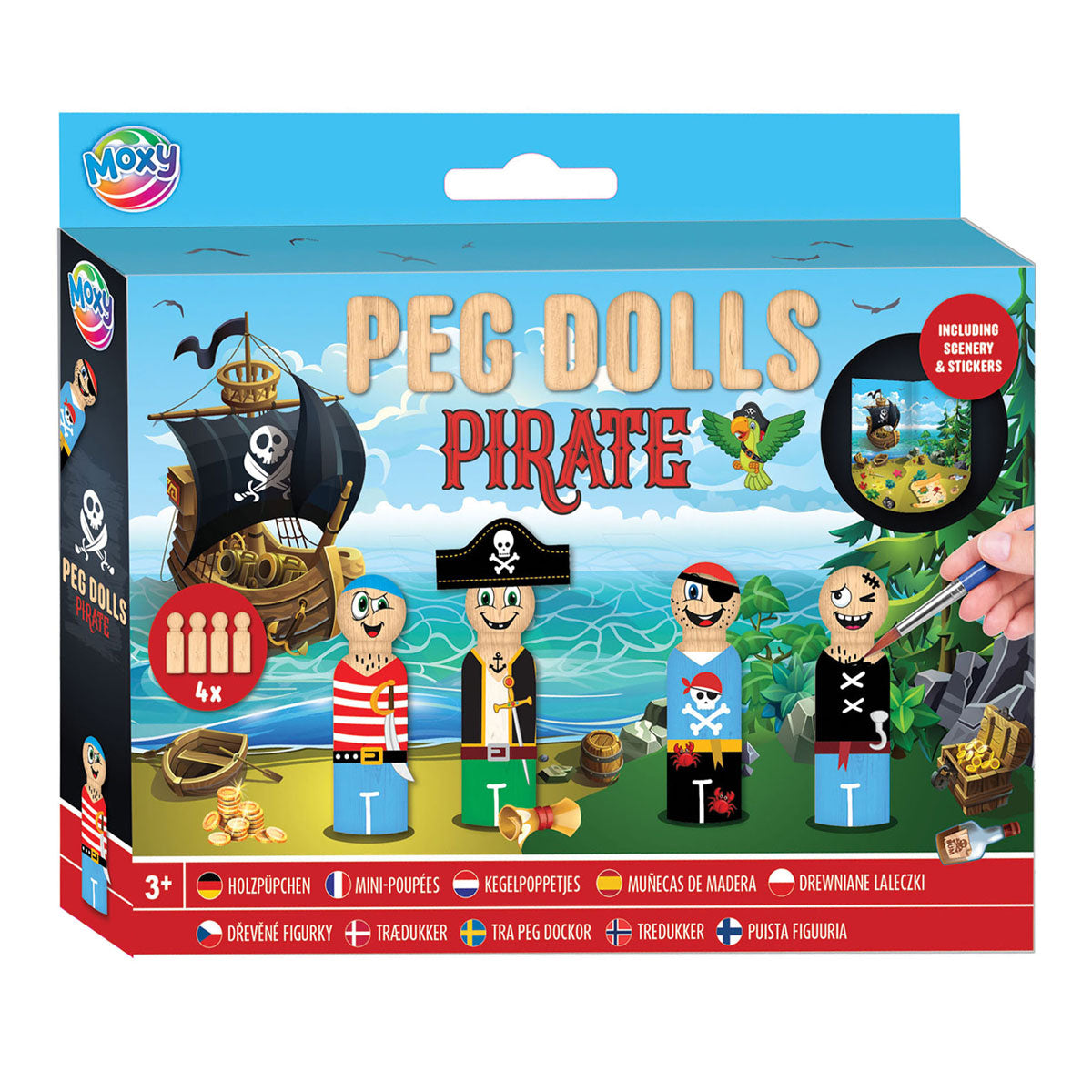 Creative Craft Group Wooden Kegel dolls Craft Set - Pirate