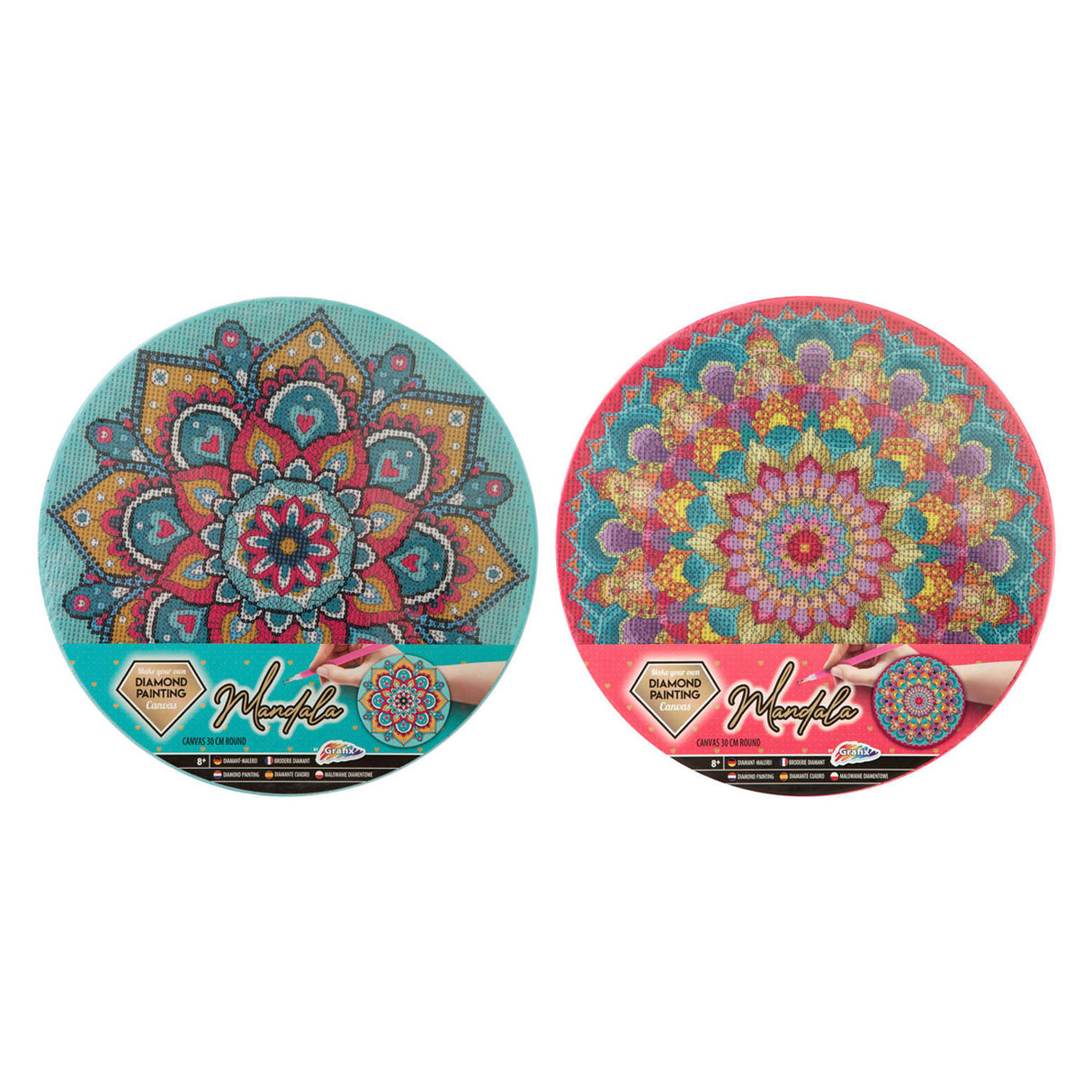 Tela mandala con pittura diamante di gruppo artigianale creativo, 30 cm