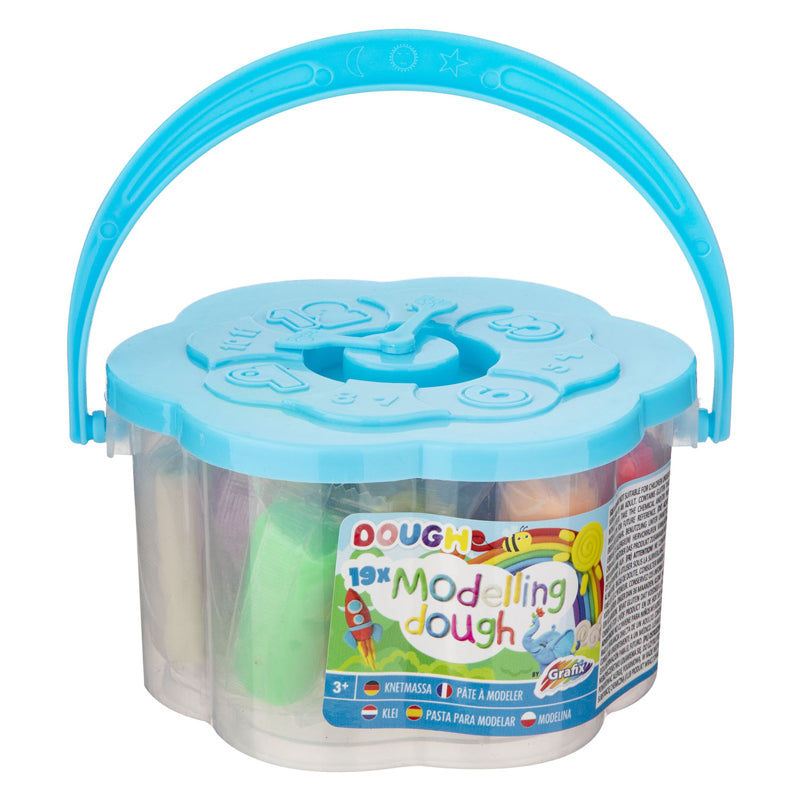 Kreatives Bastelgruppen-Ton-Set im Koffer, 19-teilig.