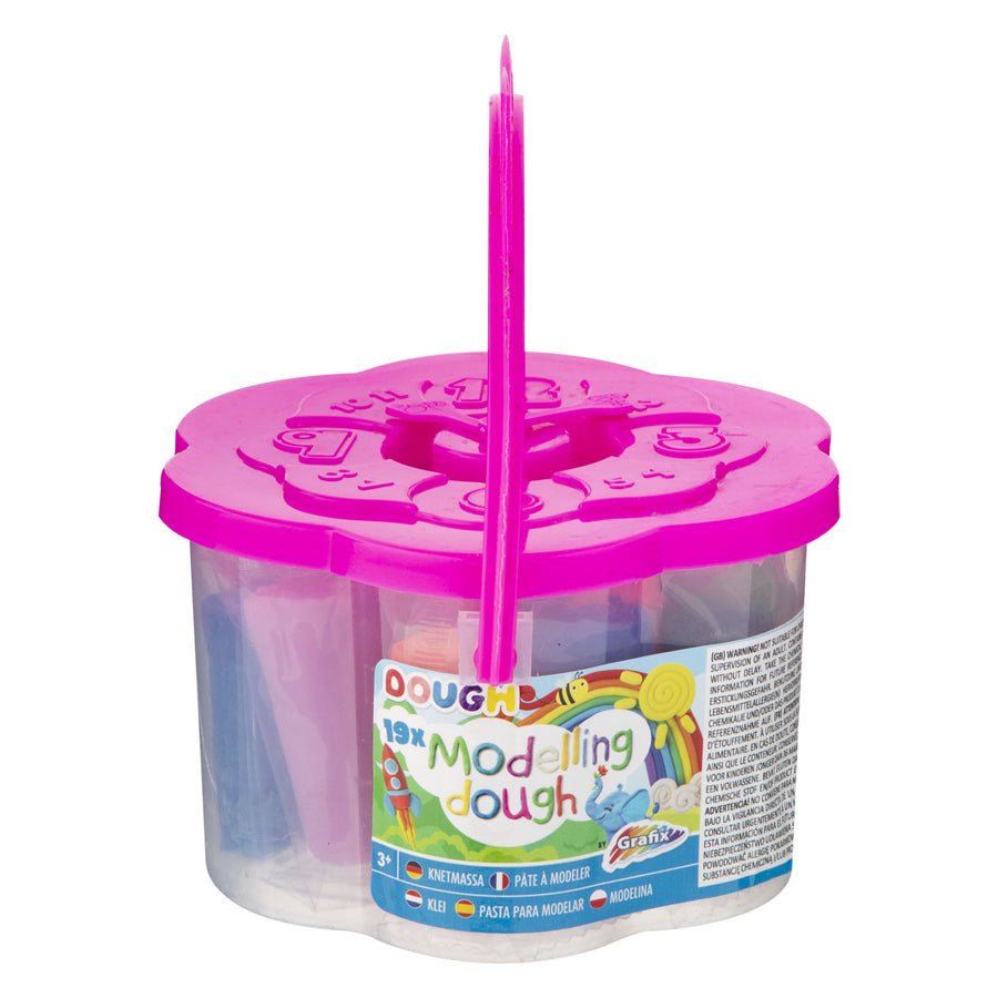 Kreatives Bastelgruppen-Ton-Set im Koffer, 19-teilig.