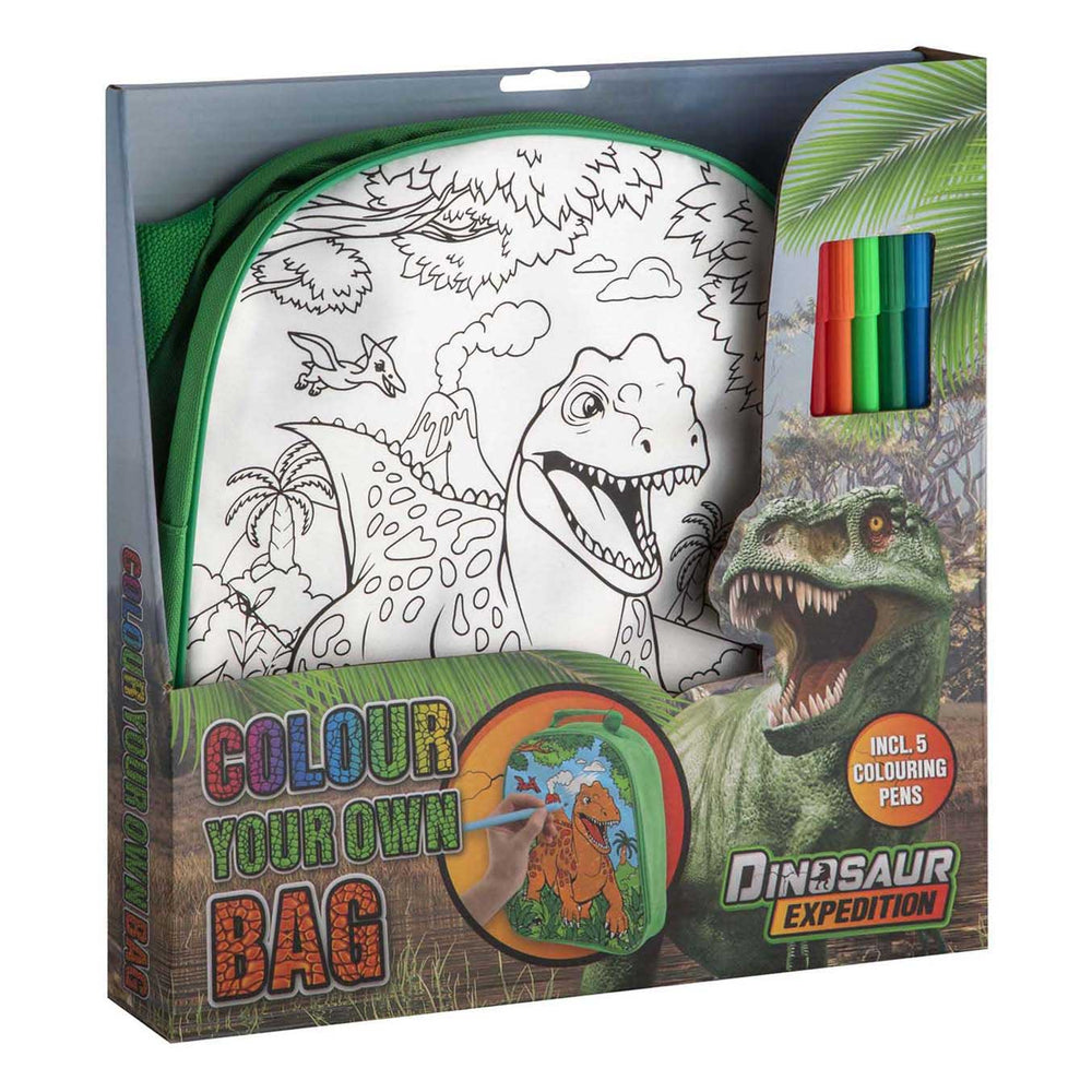 Die kreative Bastelgruppe „Dino“ bemalt Ihre eigene Tasche mit Markern