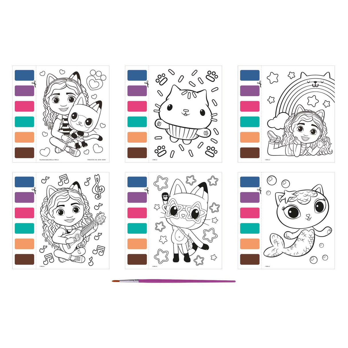 Kreatywne malowanie grupowe wodą Domek dla lalek Gabby, 7 części.