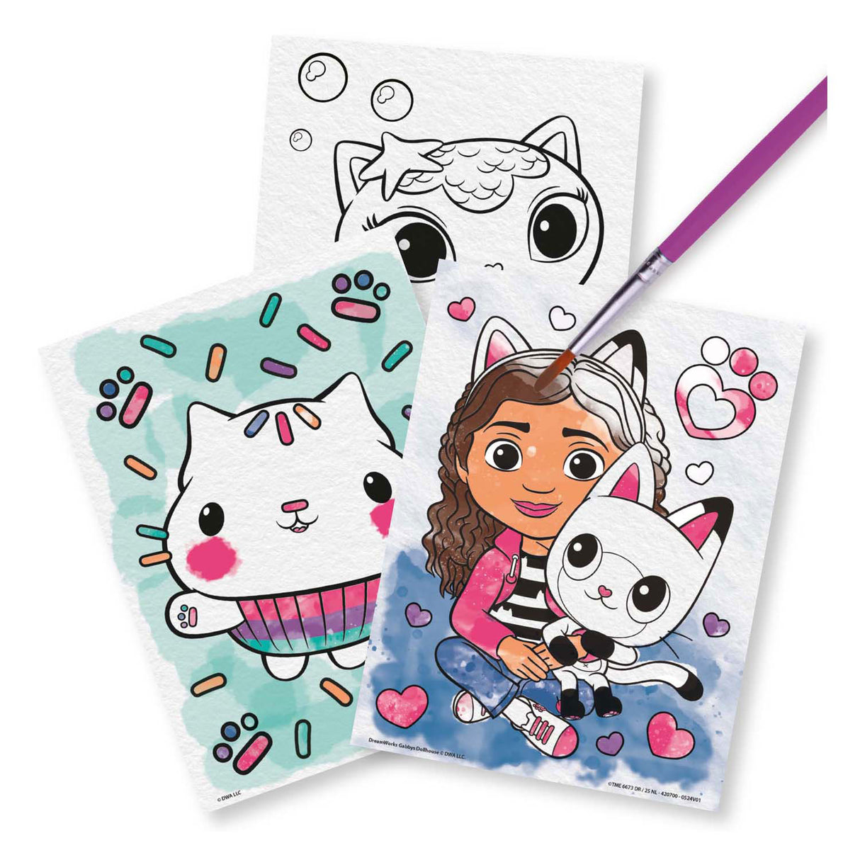 Creative craft group painting with water Gabby's dollhouse, 7 parts.