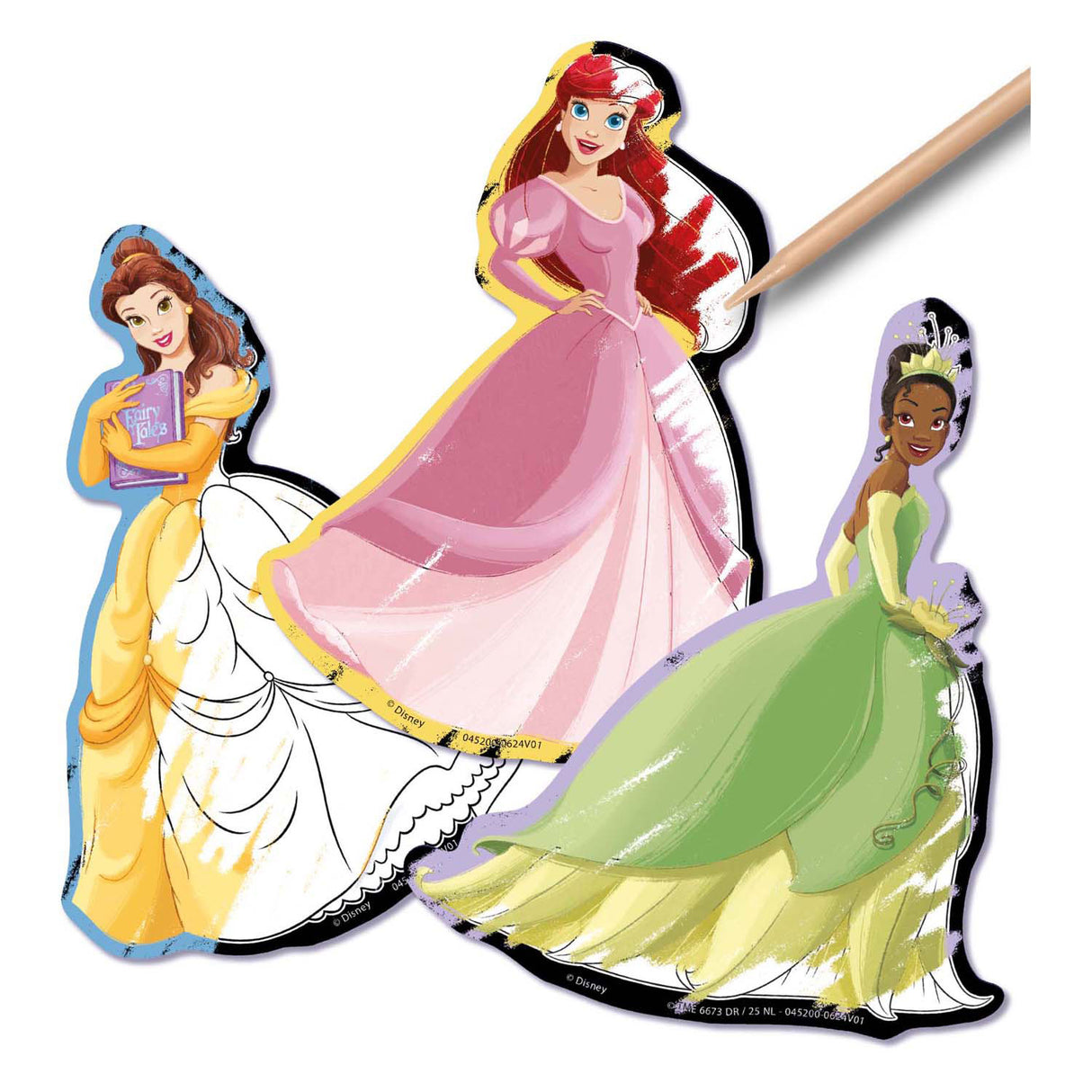 Creative craft group scratch art stickers - disney princess, 6 pcs.
