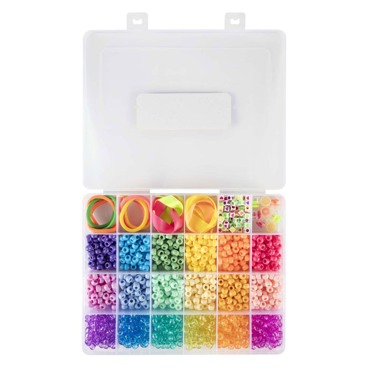 Creative Craft Group pony beads accessories in storage box, 18 colors