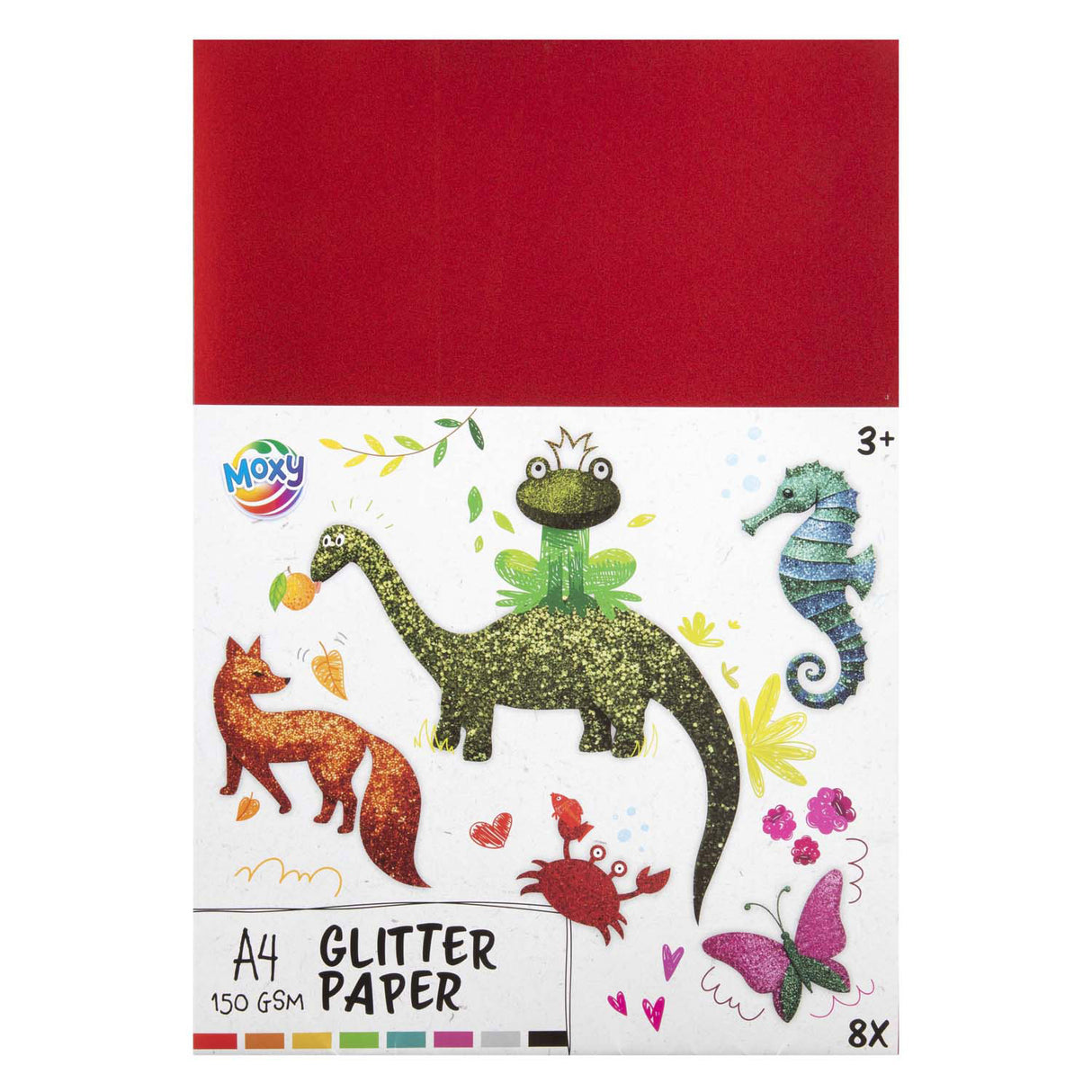 Creative Craft Group Glitter Paper A4, 8 fogli e 8 colori
