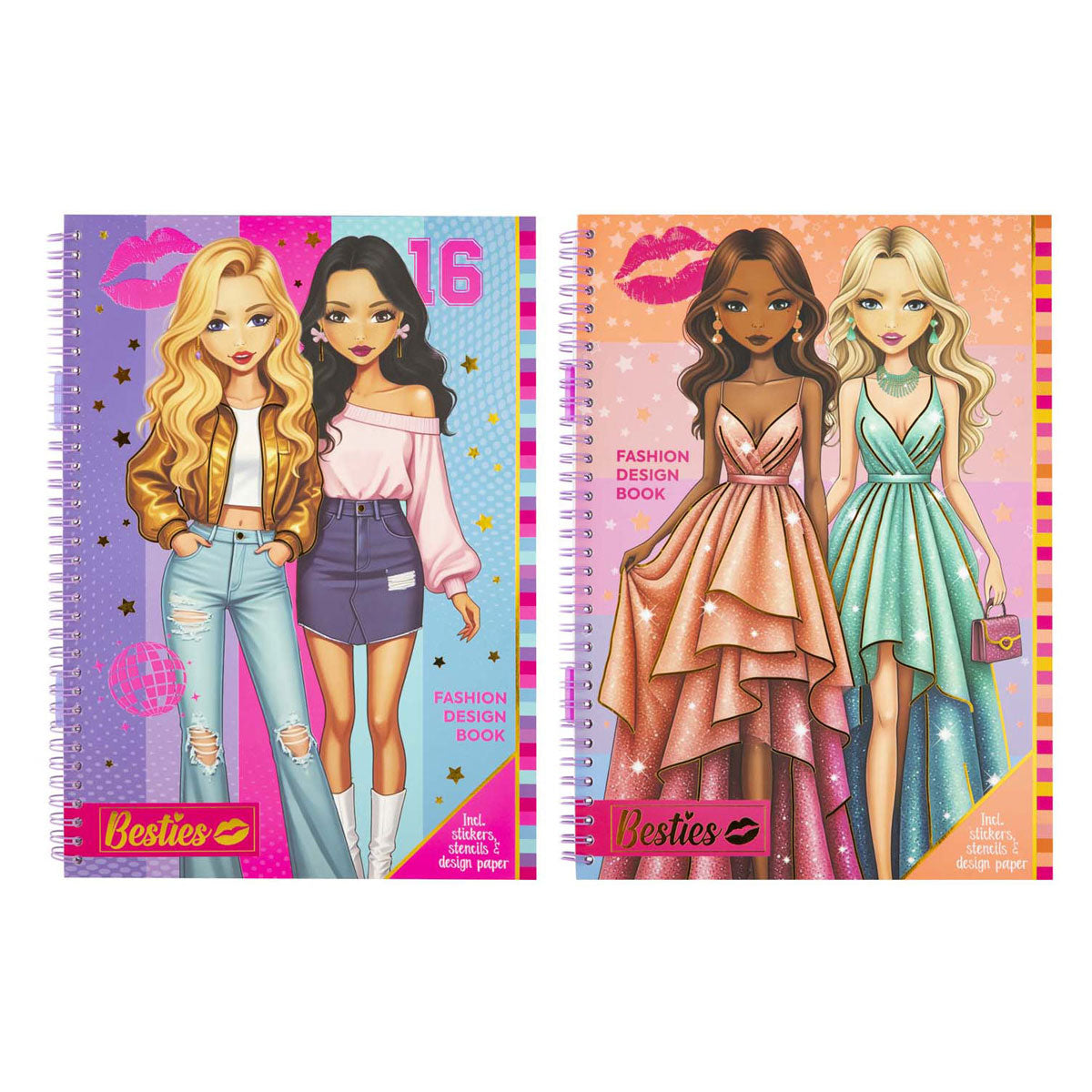 Kreativa hantverksgrupp bästisar modedesignbok a4 med tillbehör