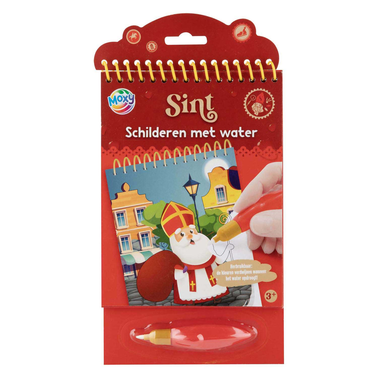 Painting Sinterklaas with water