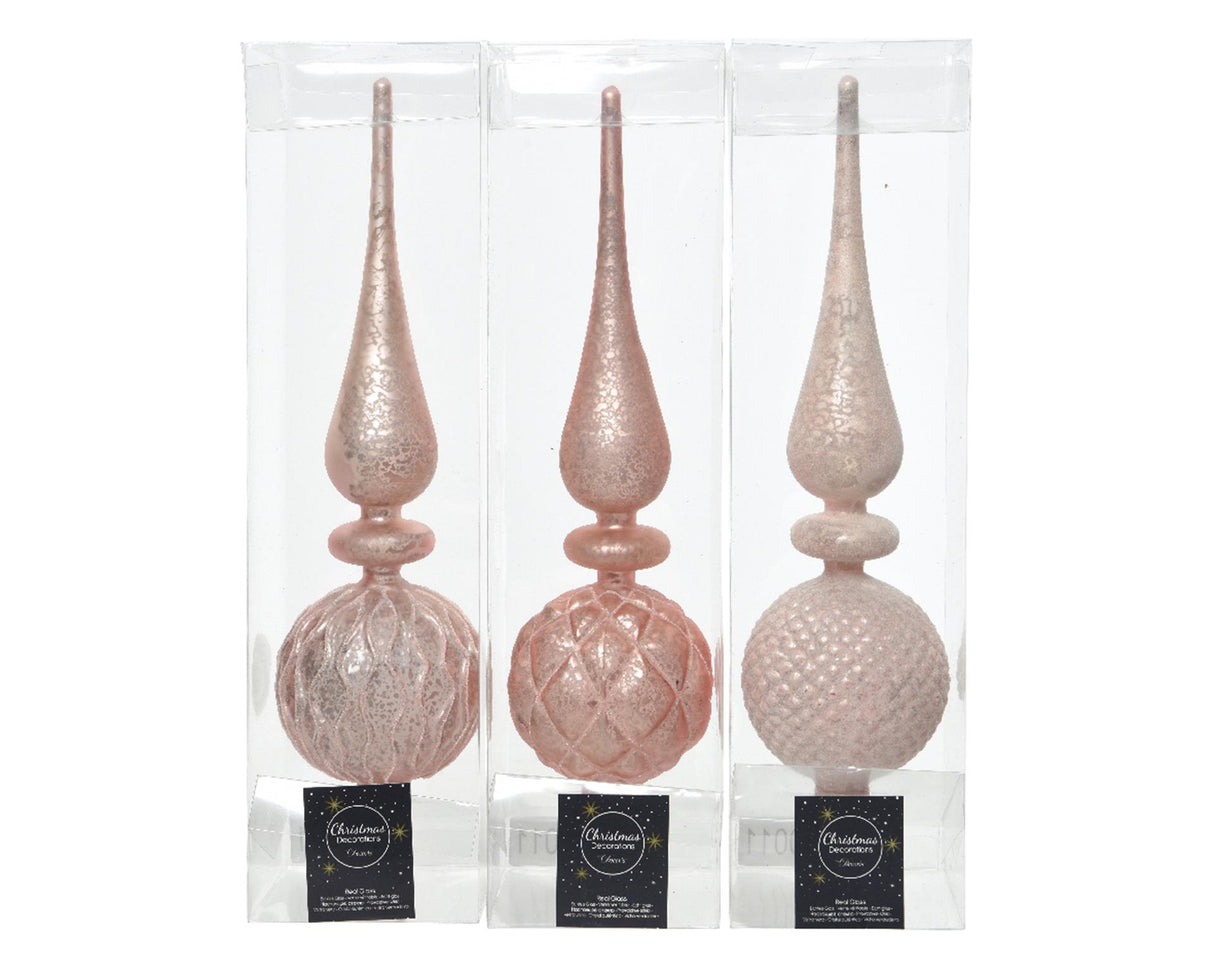 Decoris piek 31cm glas poederroze