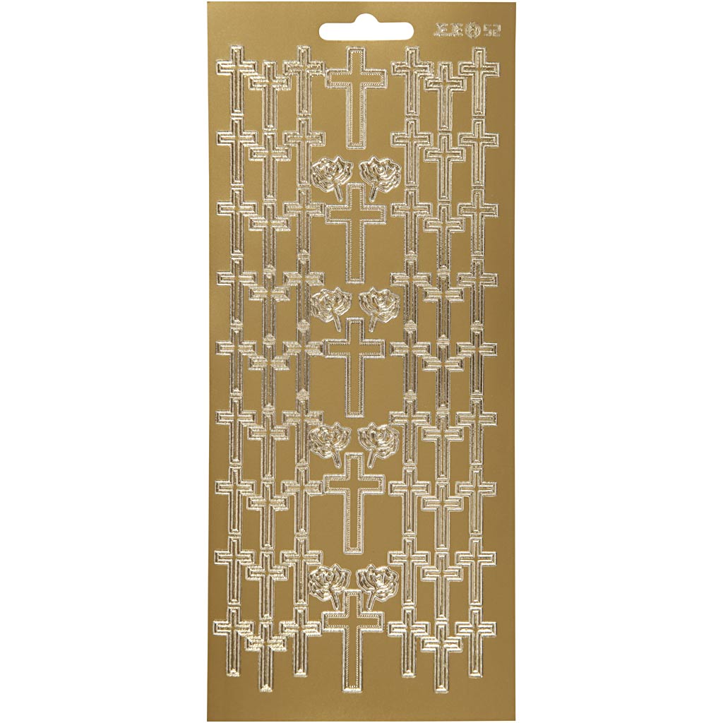 Creativ company stickers, cross, sheet 10x23 cm, gold, 1 sheet