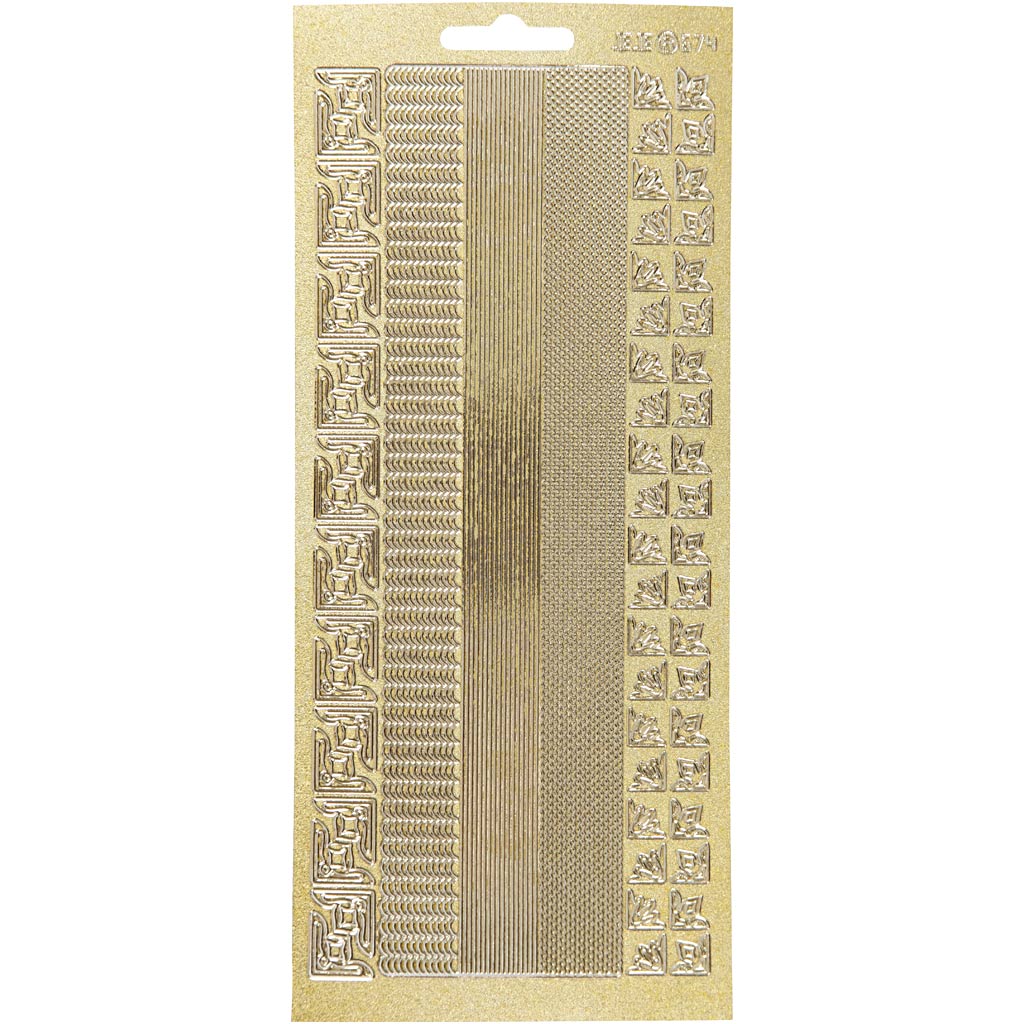 Creativ company stickers, borders, sheet 10x23 cm, gold, 1 sheet