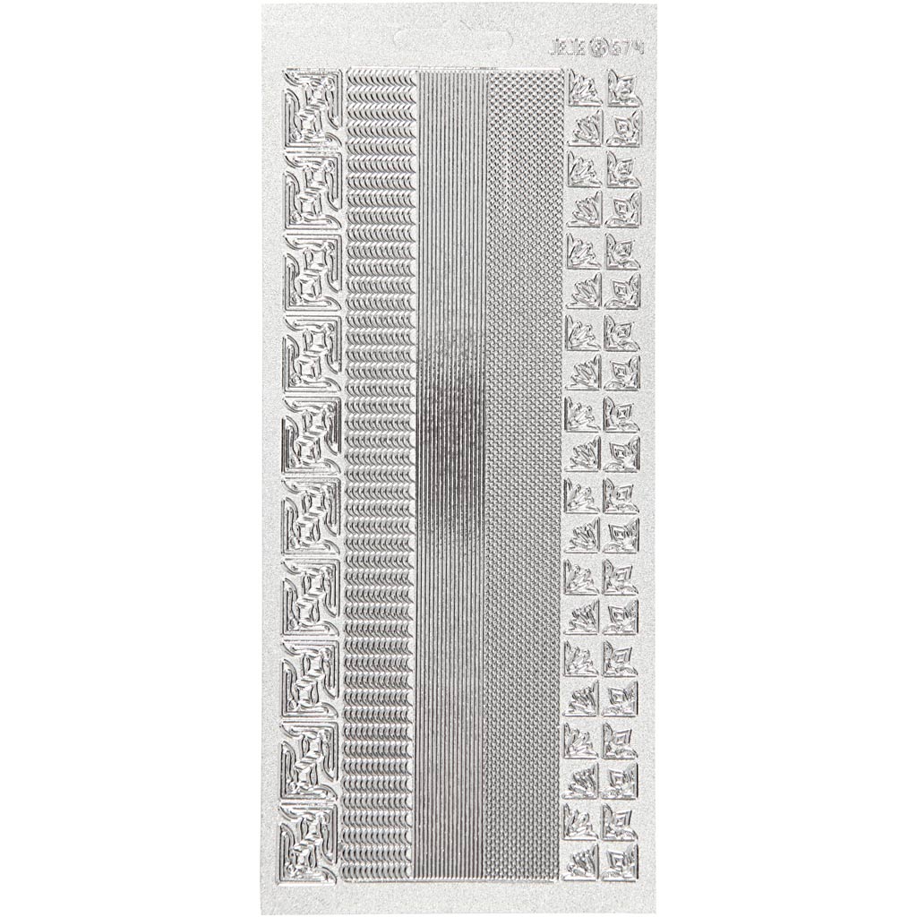 Creativ company stickers, borders, sheet 10x23 cm, silver, 1 sheet